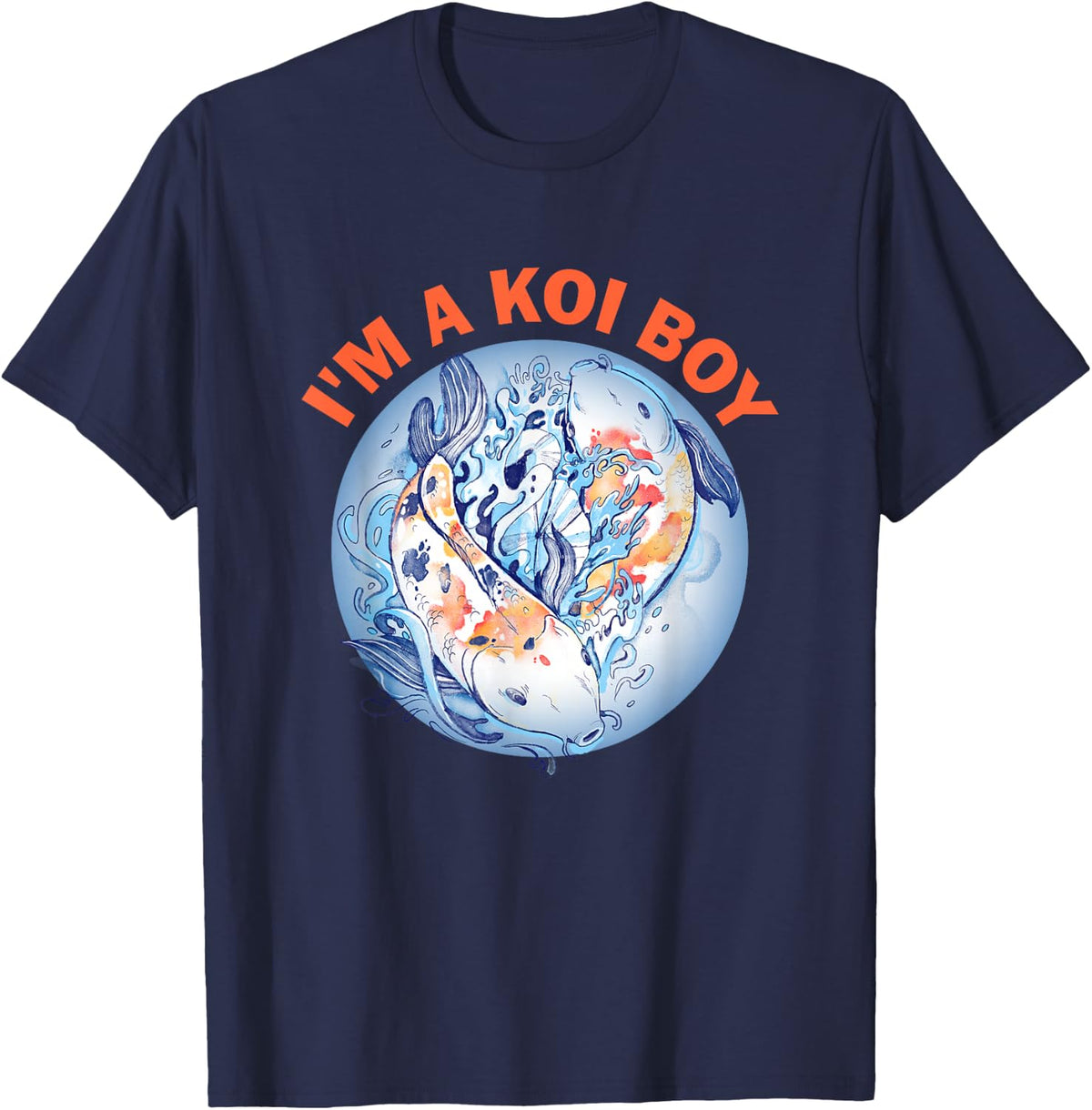 I'm a koi boy, fish lover, T-Shirt - Navy Blue