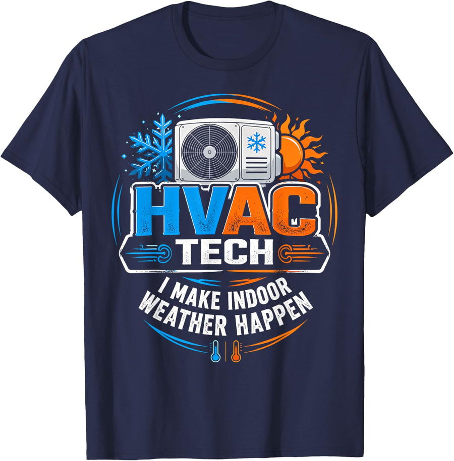 Funny HVAC Technician HVAC Tech T-Shirt - Navy Blue