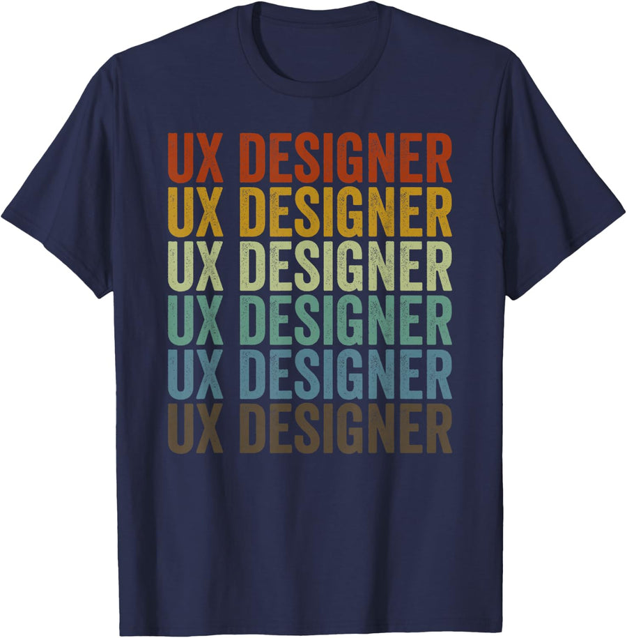 UX Designer Retro T-Shirt - Navy Blue