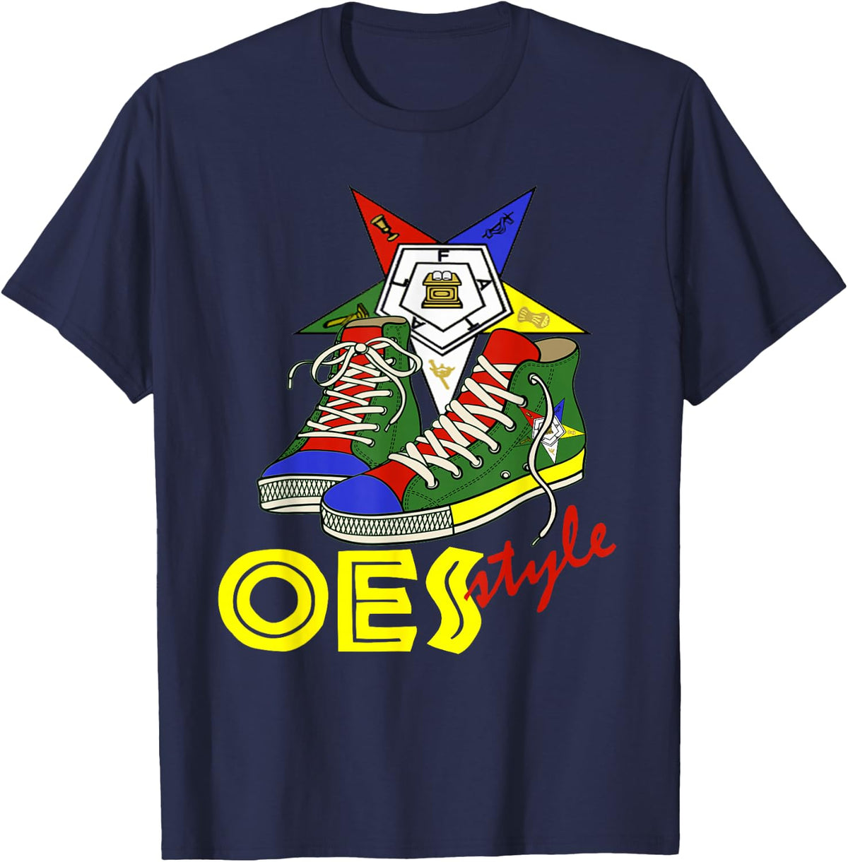 Order Of The Eastern Star OES Style Sistar Diva Fatal Ring T-Shirt - Navy Blue