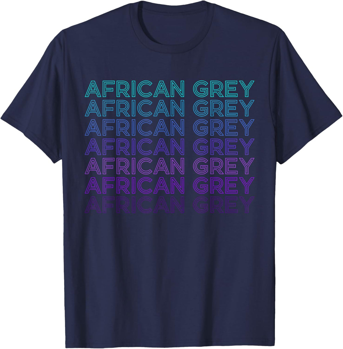 African Grey Parrot Retro T-Shirt - Navy Blue