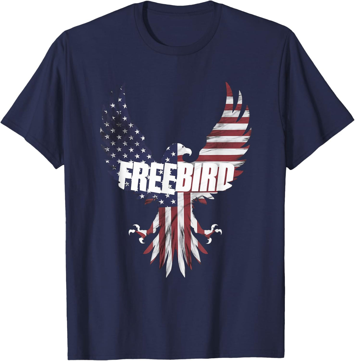 Patriotic Freebird Eagle 4th of July T-Shirt - Navy Blue