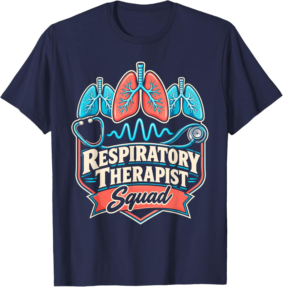Respiratory Therapist Squad T-Shirt - Navy Blue
