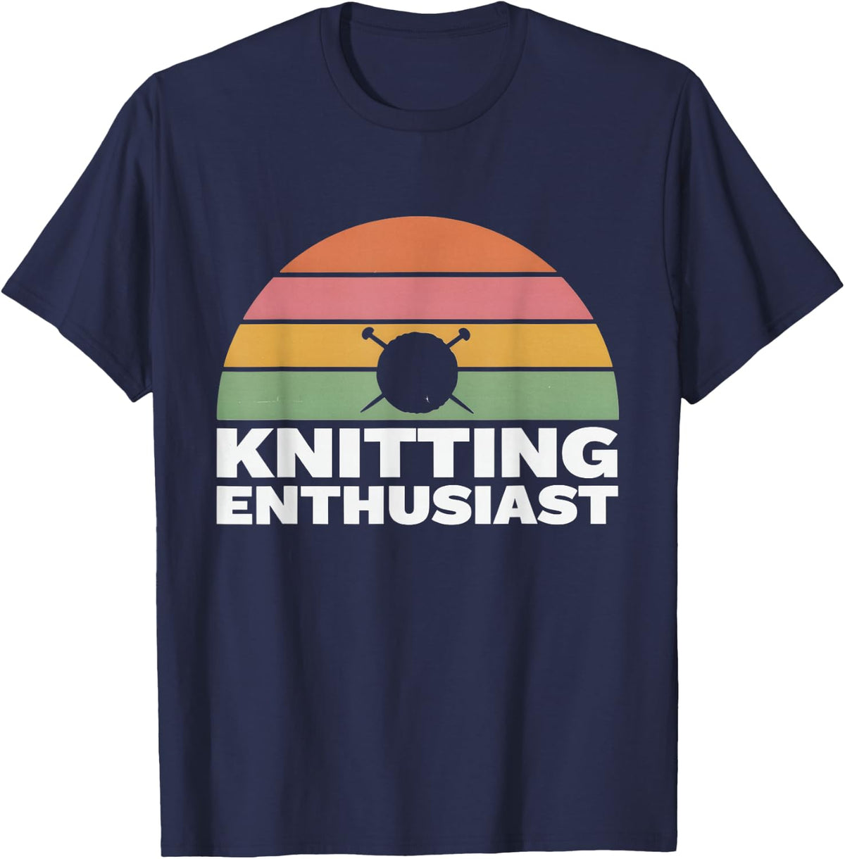 Knitter Knitting Retro T-Shirt - Navy Blue