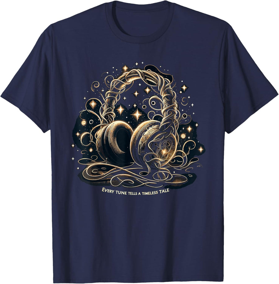 Fantasy Audiobook Voice Acting Book Lover Audiobook Gift T-Shirt - Navy Blue