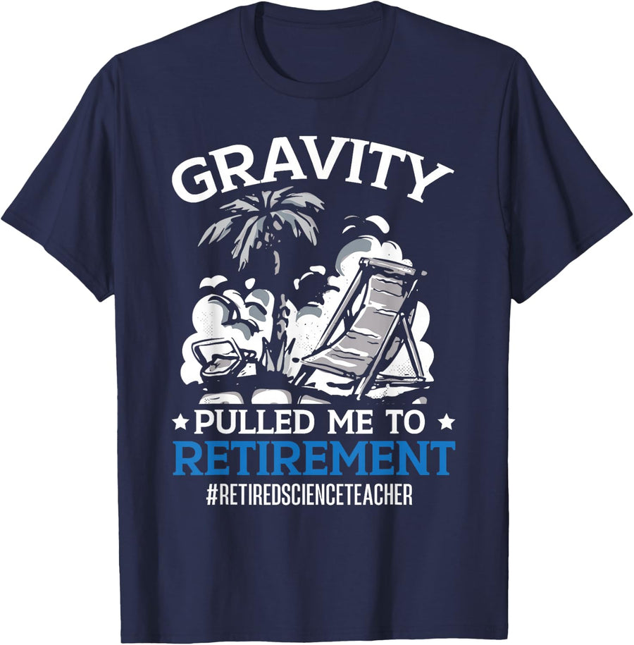 Retired Science Teacher Biology Chemistry Retirement T-Shirt - Navy Blue