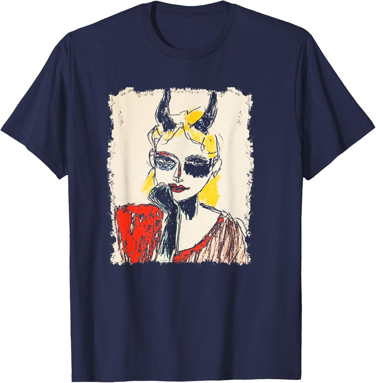 The Devil Girl T-Shirt - Navy Blue