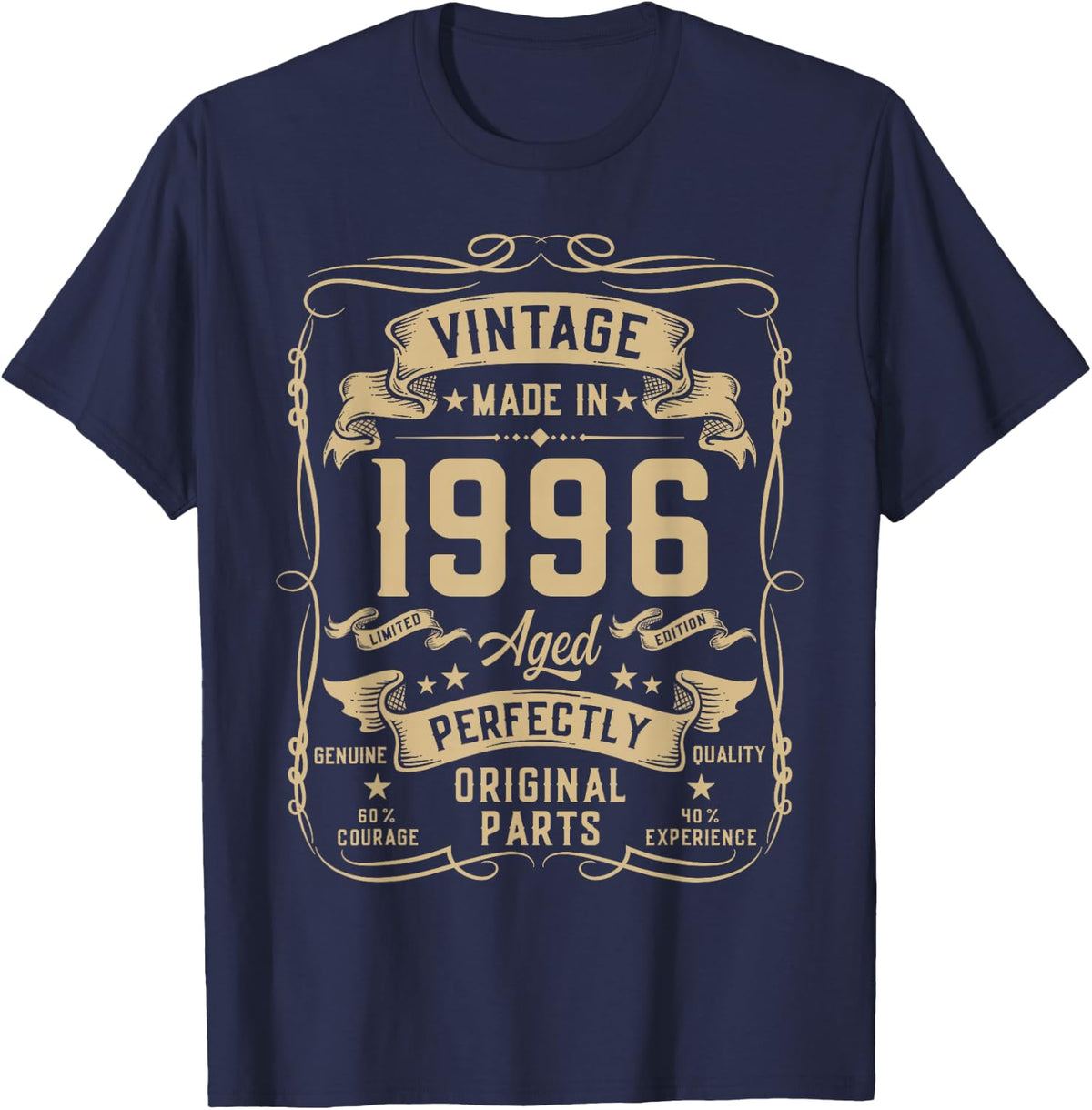 Vintage 1996 30yr 30th Birthday Gifts for Men 30 Years Old T-Shirt - Navy Blue