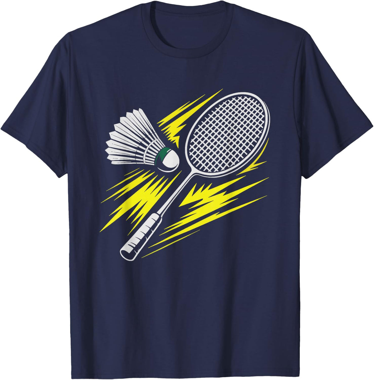 Badminton Shuttlecock Graphic Art Sport Identity T-Shirt - Navy Blue