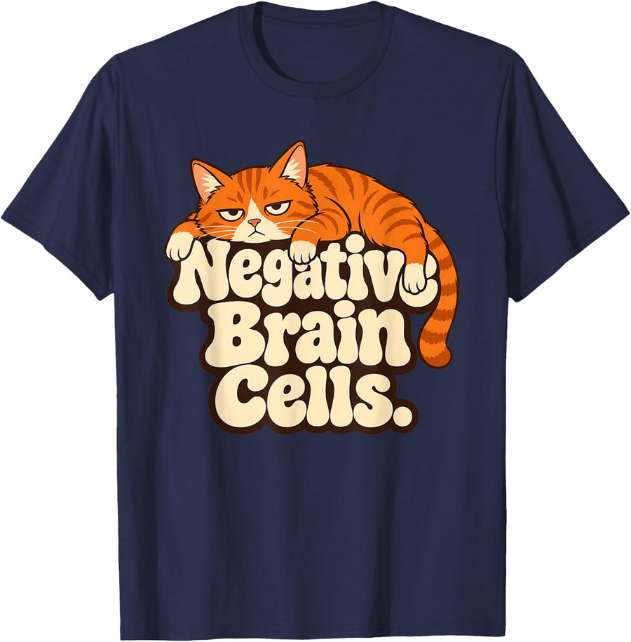 Ginger Tabby Orange Cat Four Stages T-Shirt - Navy Blue