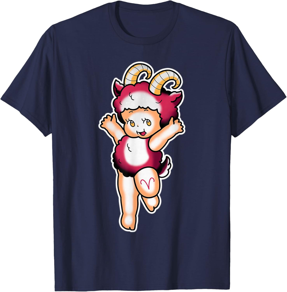 Baby Aries Ram Astrology Sign Zodiac T-Shirt - Navy Blue