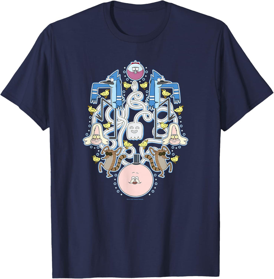 Regular Show Ducks & Bubbles Dance T-Shirt - Navy Blue