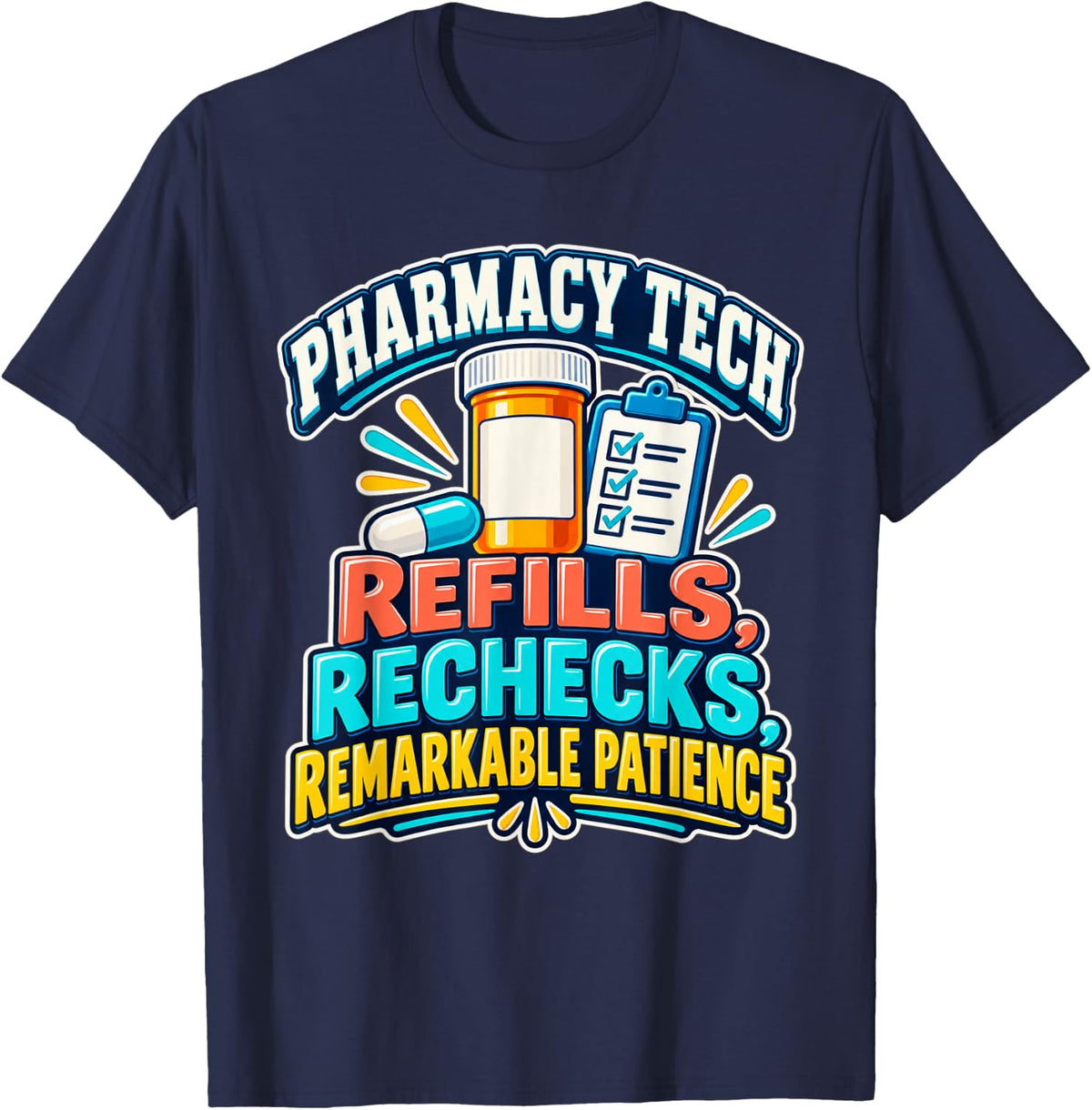 Remarkable Pharmacy Technician Apparel T-Shirt - Navy Blue