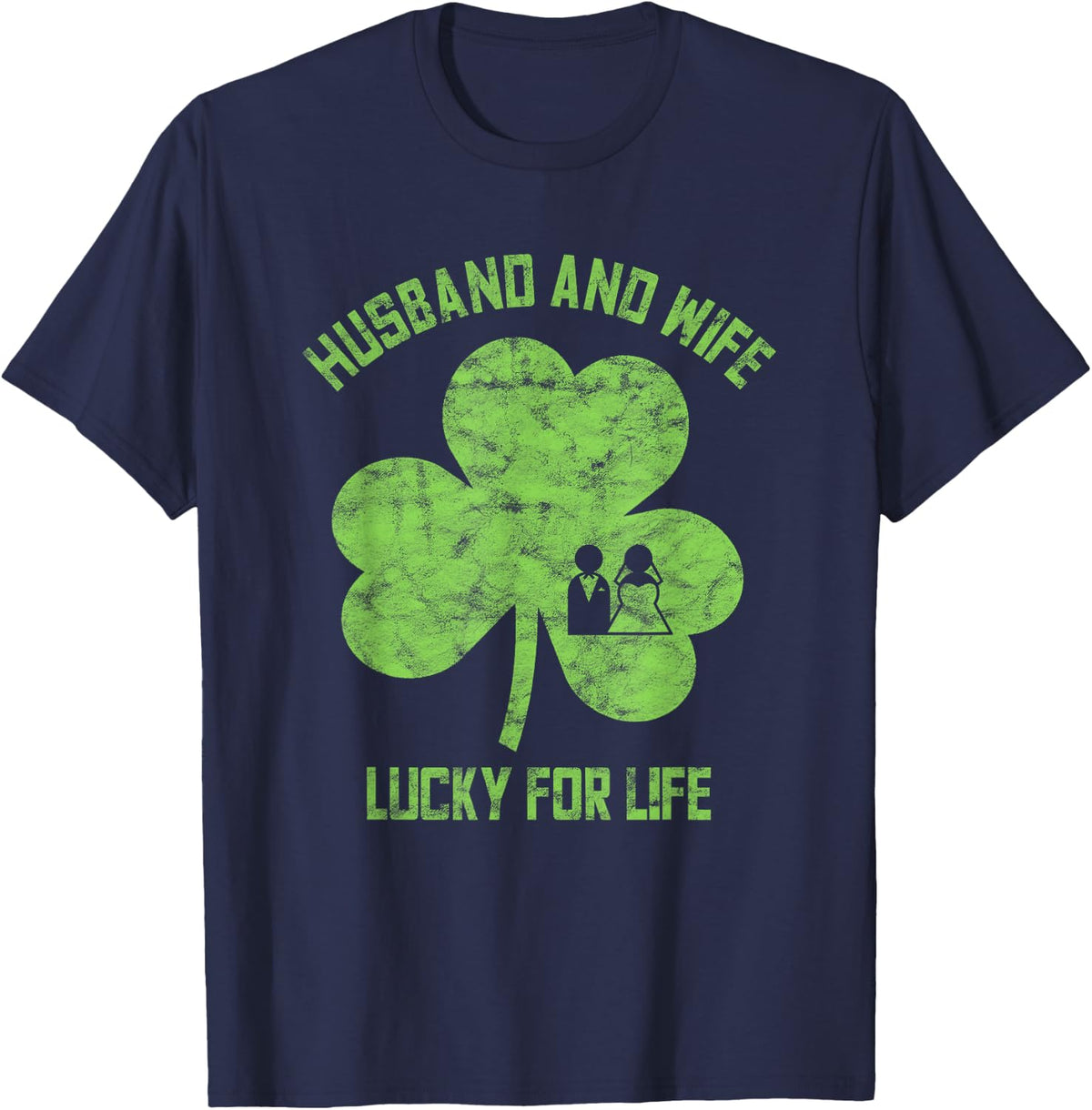 St Patricks Day Wife Husband Design Marriage Partner T-Shirt - Navy Blue