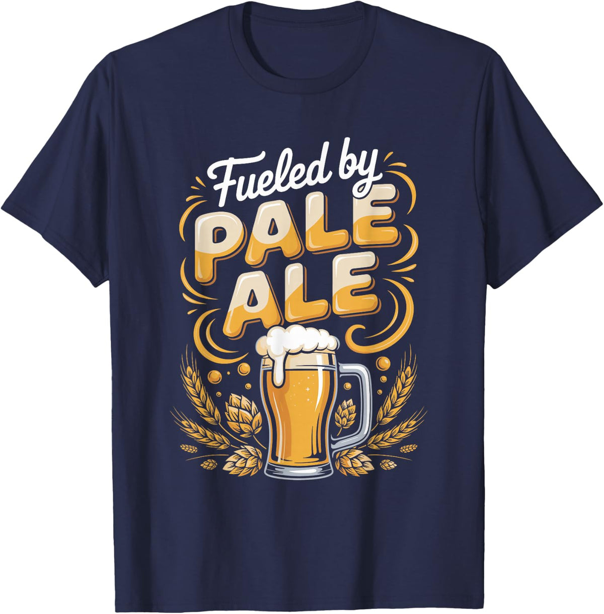 Fueled by Pale Ale Irish Craft Beer T-Shirt - Navy Blue