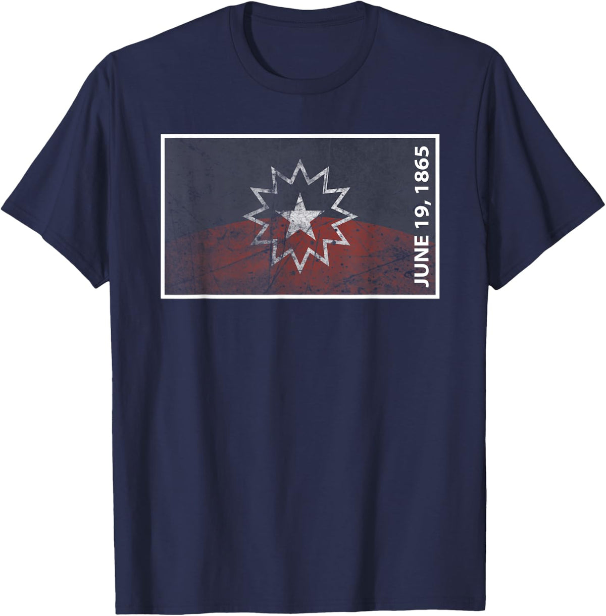 Juneteenth Celebrate Afro USA Black Pride Freedom 1865 flag T-Shirt - Navy Blue