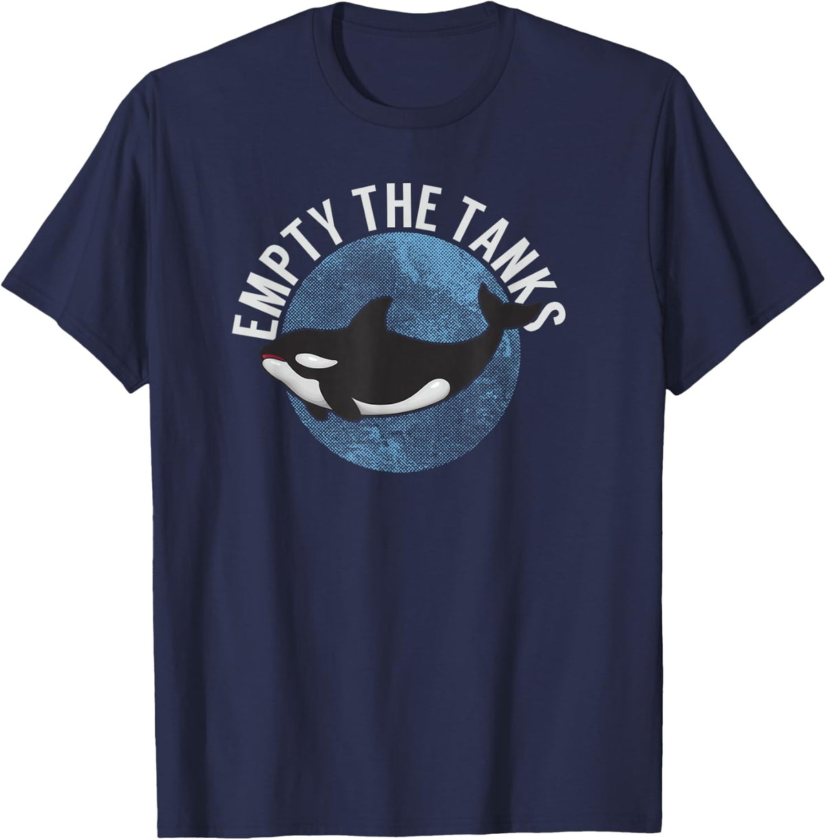 Empty The Tanks Killer Whale Orca T-Shirt T-Shirt - Navy Blue