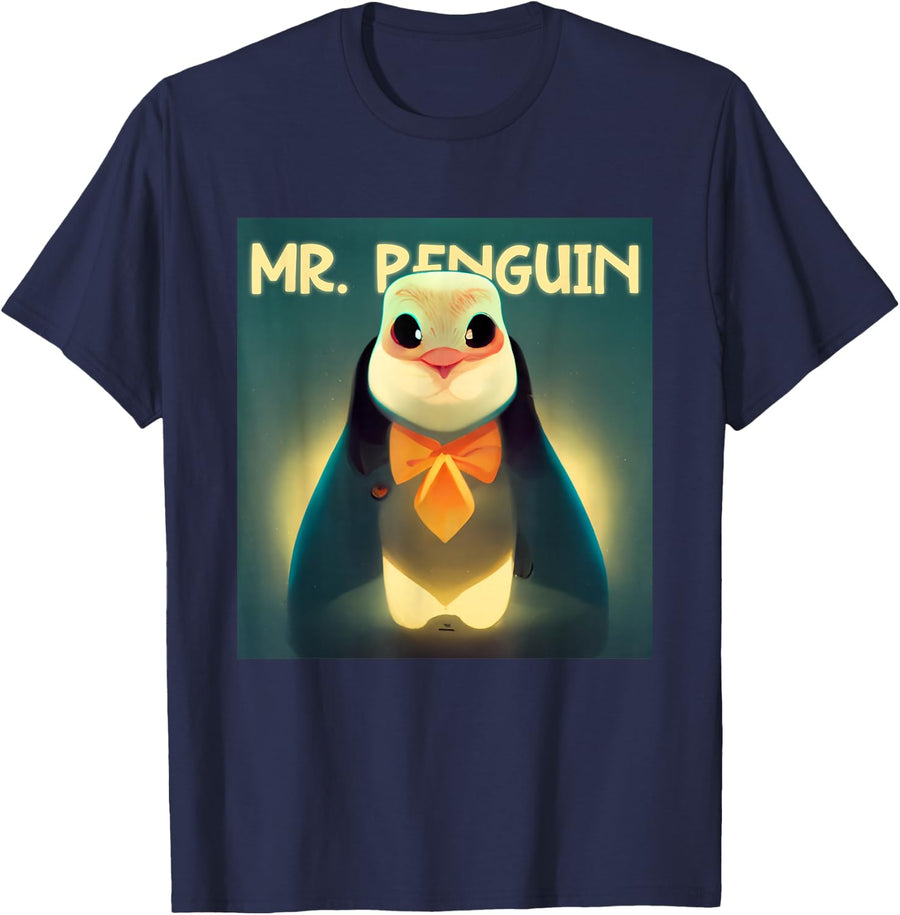 Mr Penguin Emperor Sea Bird King Penguin Lover Penguin T-Shirt - Navy Blue