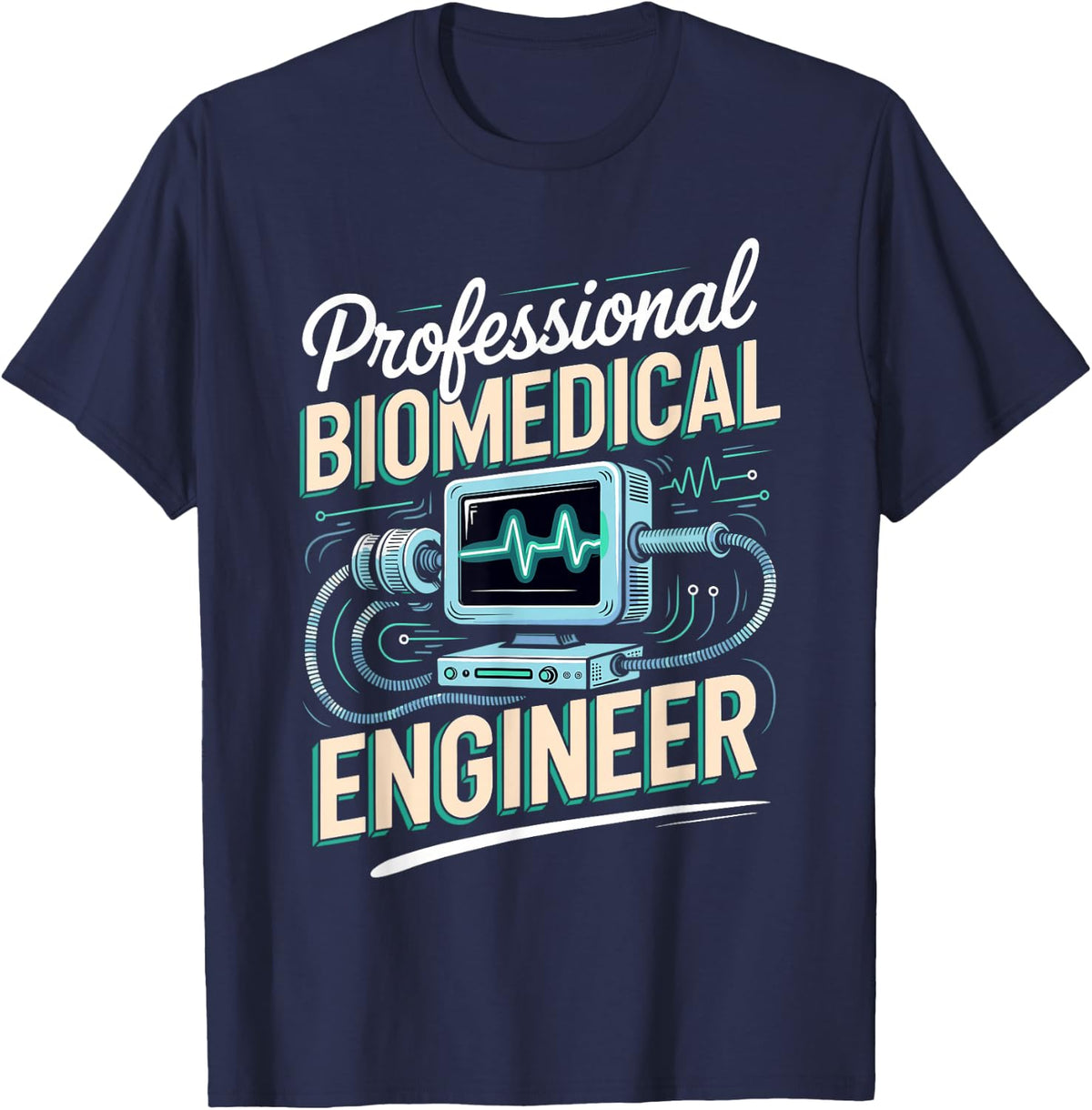 Professional Biomedical Engineer Medical Device Design T-Shirt - Navy Blue