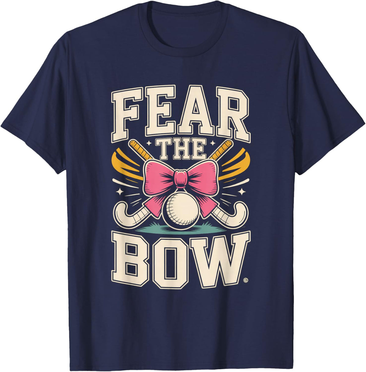 Field Hockey Fear The Bow Hockey Stick Quote T-Shirt - Navy Blue