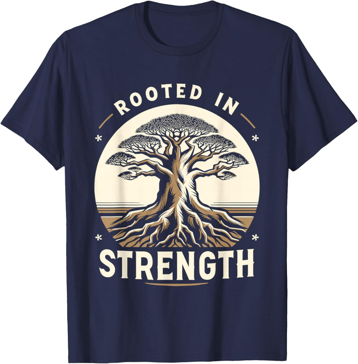 African Baobab Tree Black Heritage Shirt Rooted In Strength Pride Tee T-Shirt - Navy Blue