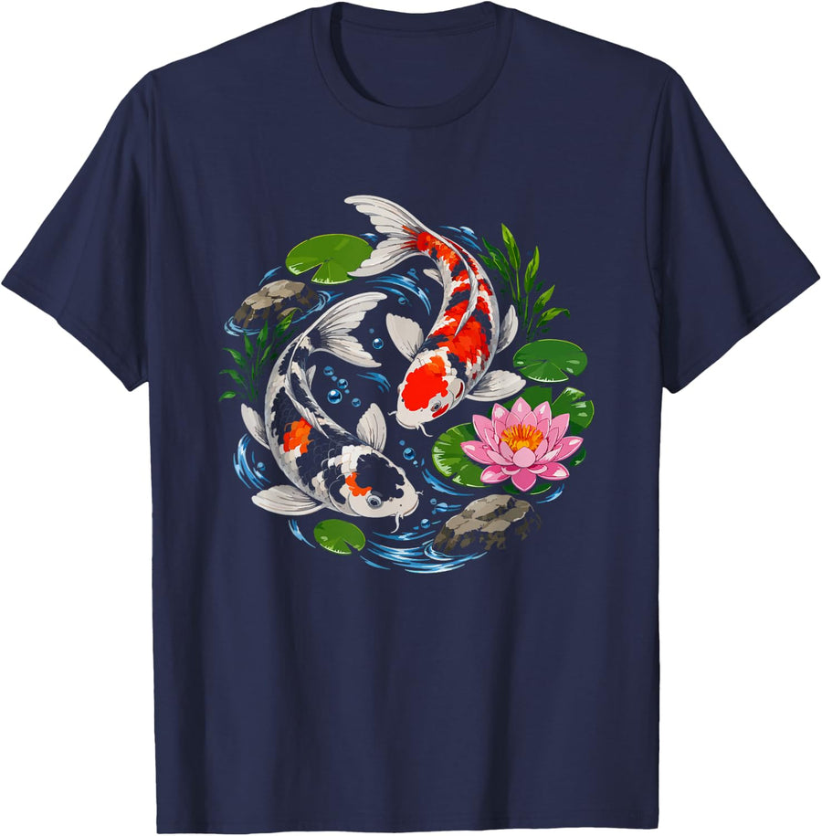 Koi Pond Dad Water Test Ph Keeper Chemistry Father Tester T-Shirt - Navy Blue