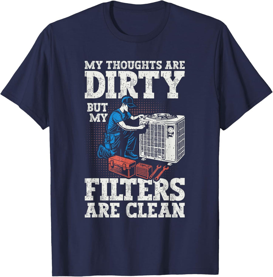 Funny HVAC Tech AC Repairman HVAC Technician HVAC T-Shirt - Navy Blue