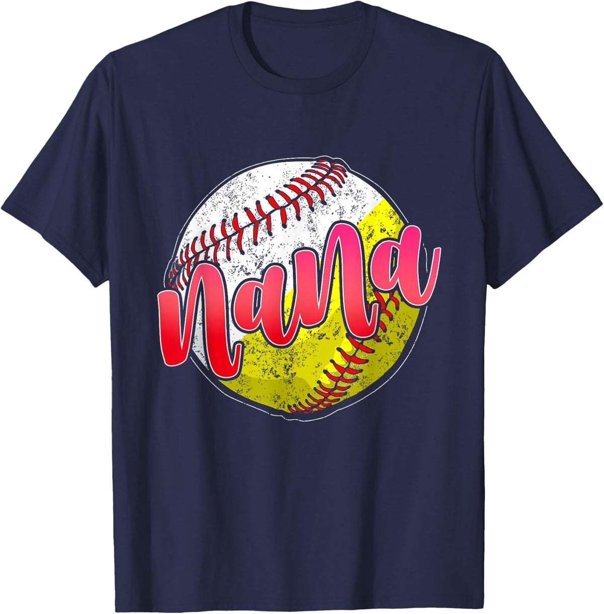 Baseball Softball Nana Of Softball Baseball Player T-Shirt - Navy Blue