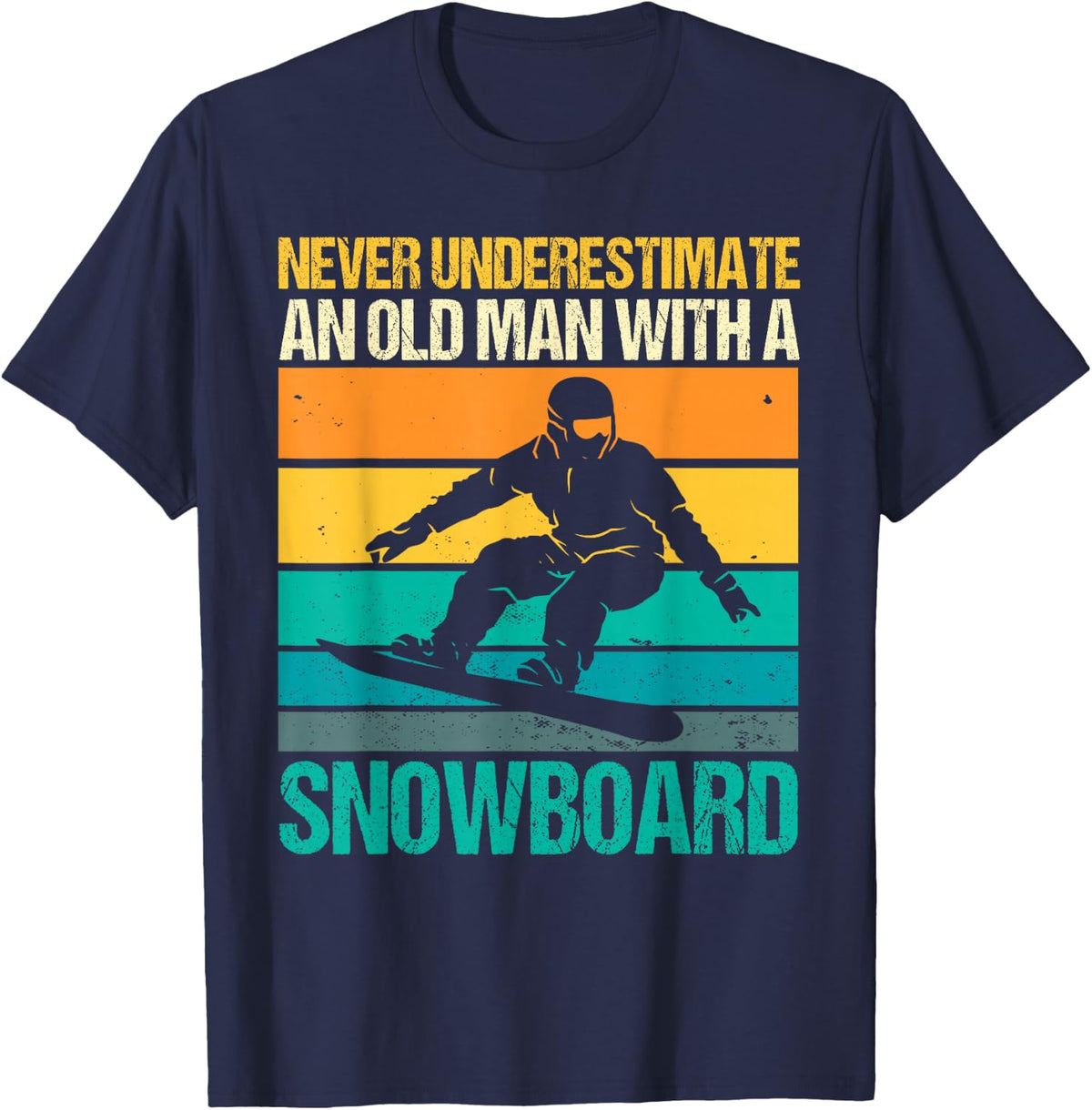 Snowboarding Granddad Snowboard Winter Sport Snowboarder T-Shirt - Navy Blue