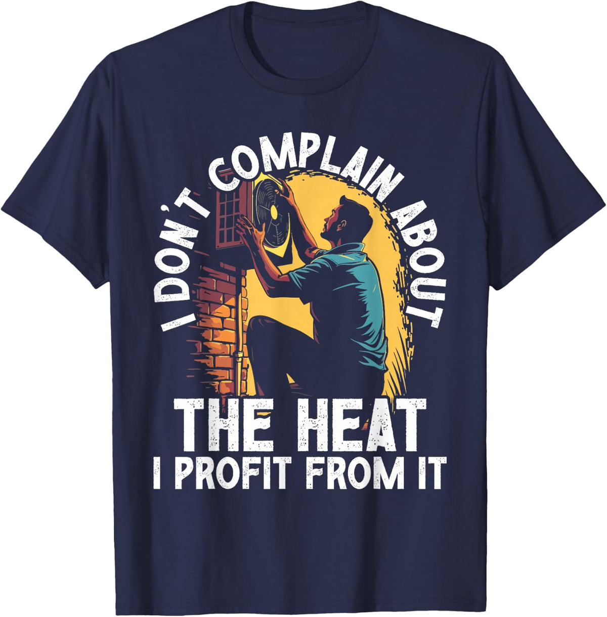 HVAC Mechanic HVAC Engineer AC Repairman HVAC Technician T-Shirt - Navy Blue