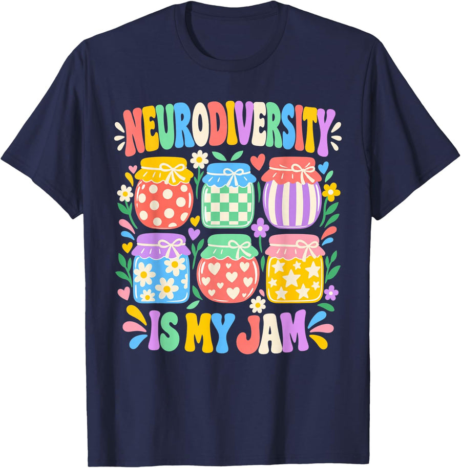 Neurodiversity Awareness Inclusion Acceptance Teacher T-Shirt - Navy Blue