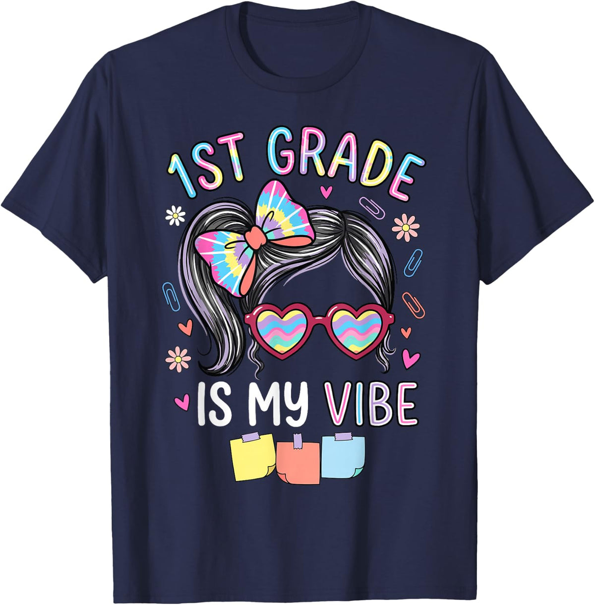 First Day of School Sunglasses 1st Grade Back to School T-Shirt - Navy Blue