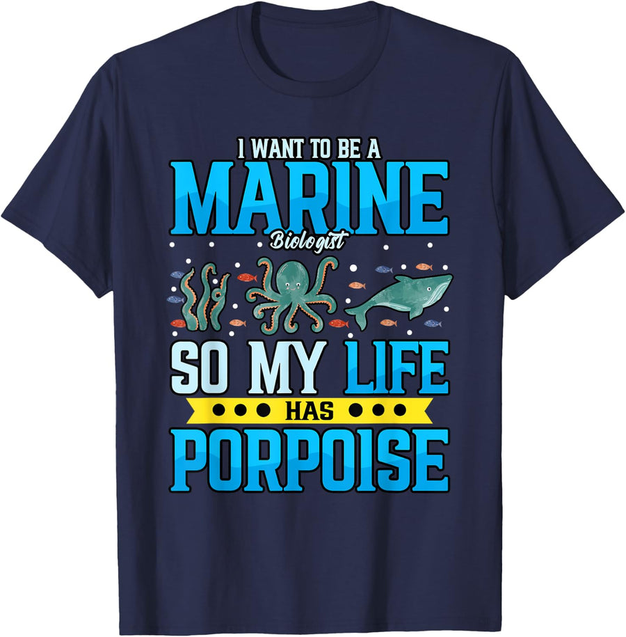 Funny I Want To Be A Marine Biologist Tortoise Lover T-Shirt - Navy Blue