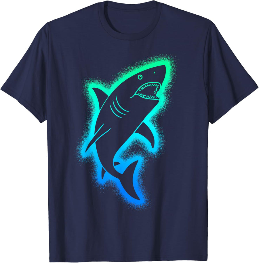 Shark Marine Biology Kids Men Boys Sharks T-Shirt - Navy Blue