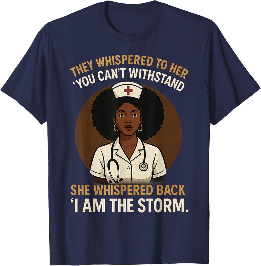 Nurse Nursing Scrub Nurse Juneteenth Black History Month Tee T-Shirt - Navy Blue