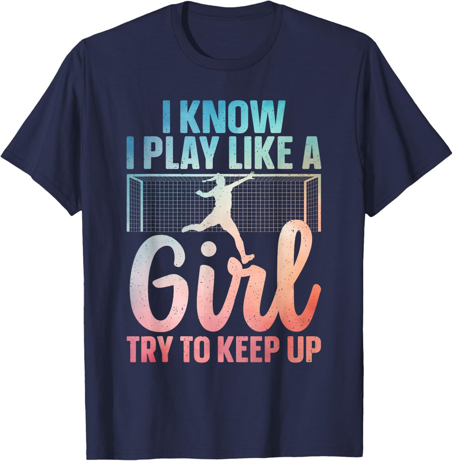 Funny Soccer Art for Women Girls Soccer Player Soccer Lover T-Shirt - Navy Blue