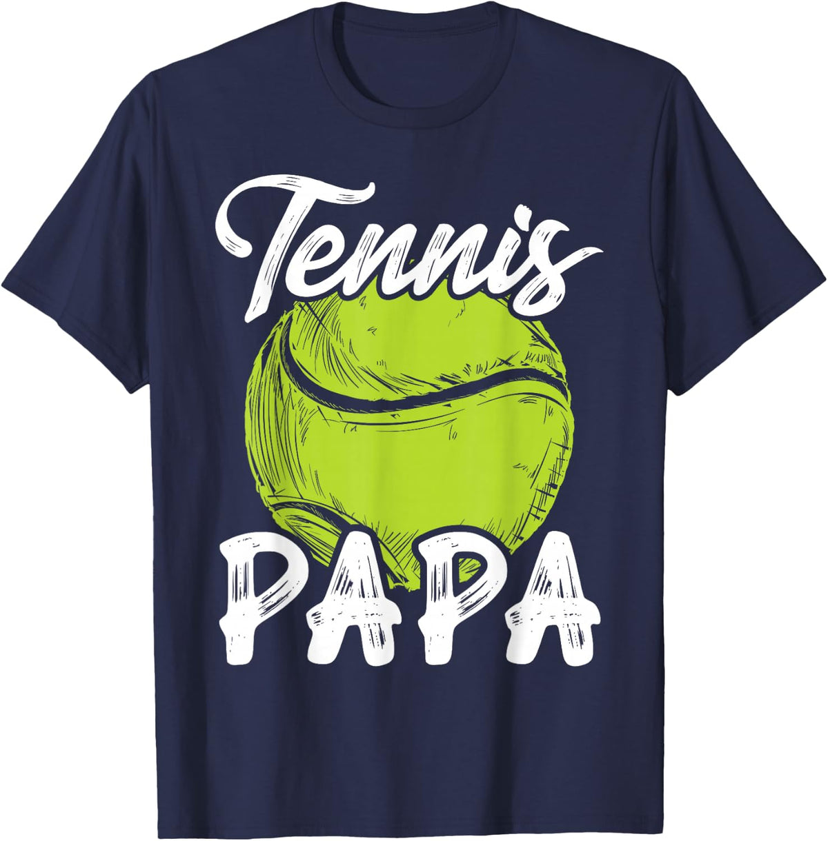 Tennis Papa Men Family Matching Set Tennis Ball Player Dad T-Shirt - Navy Blue