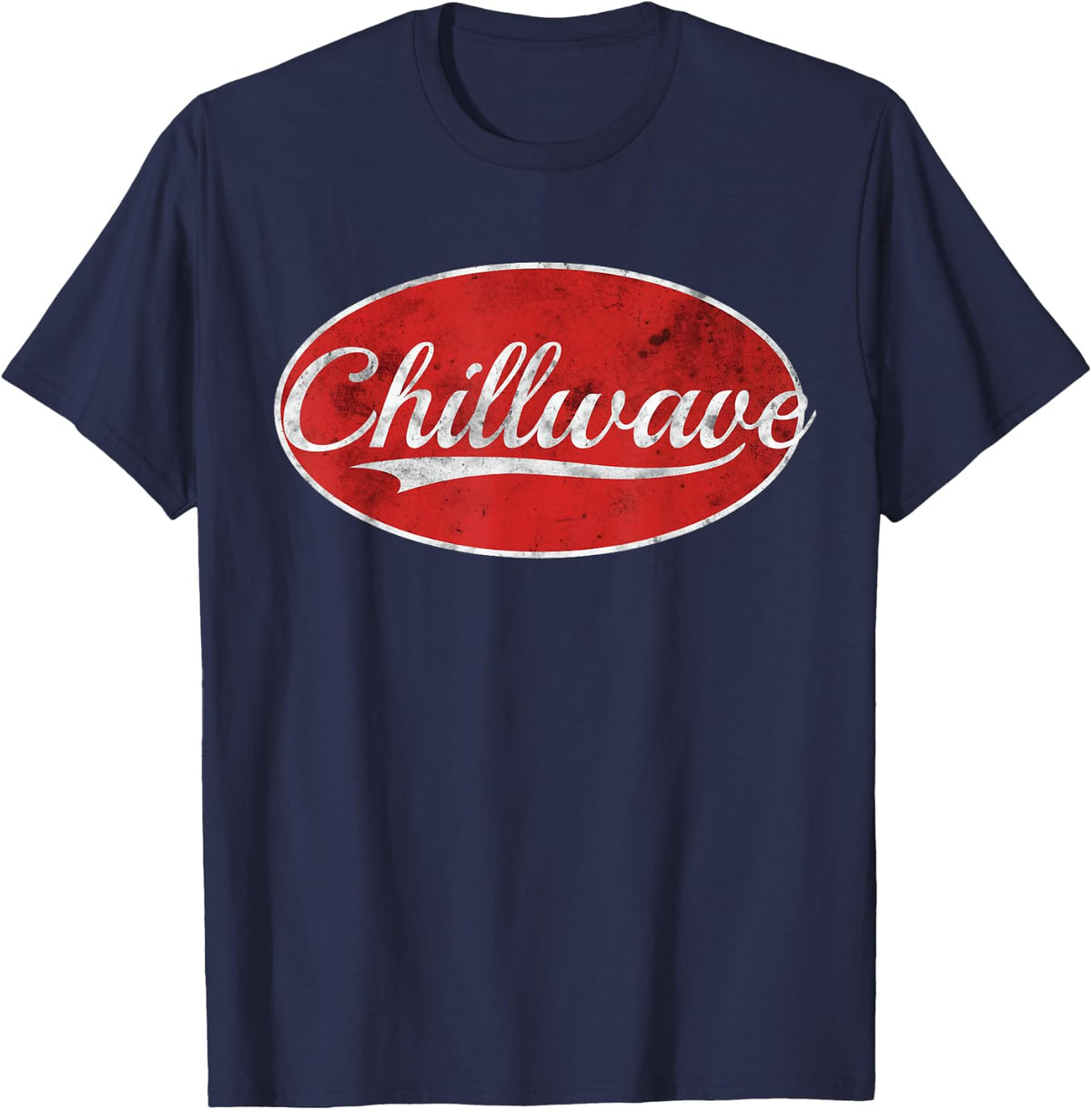 Chillwave Lofi Indie Music Varsity Aesthetic T-Shirt - Navy Blue