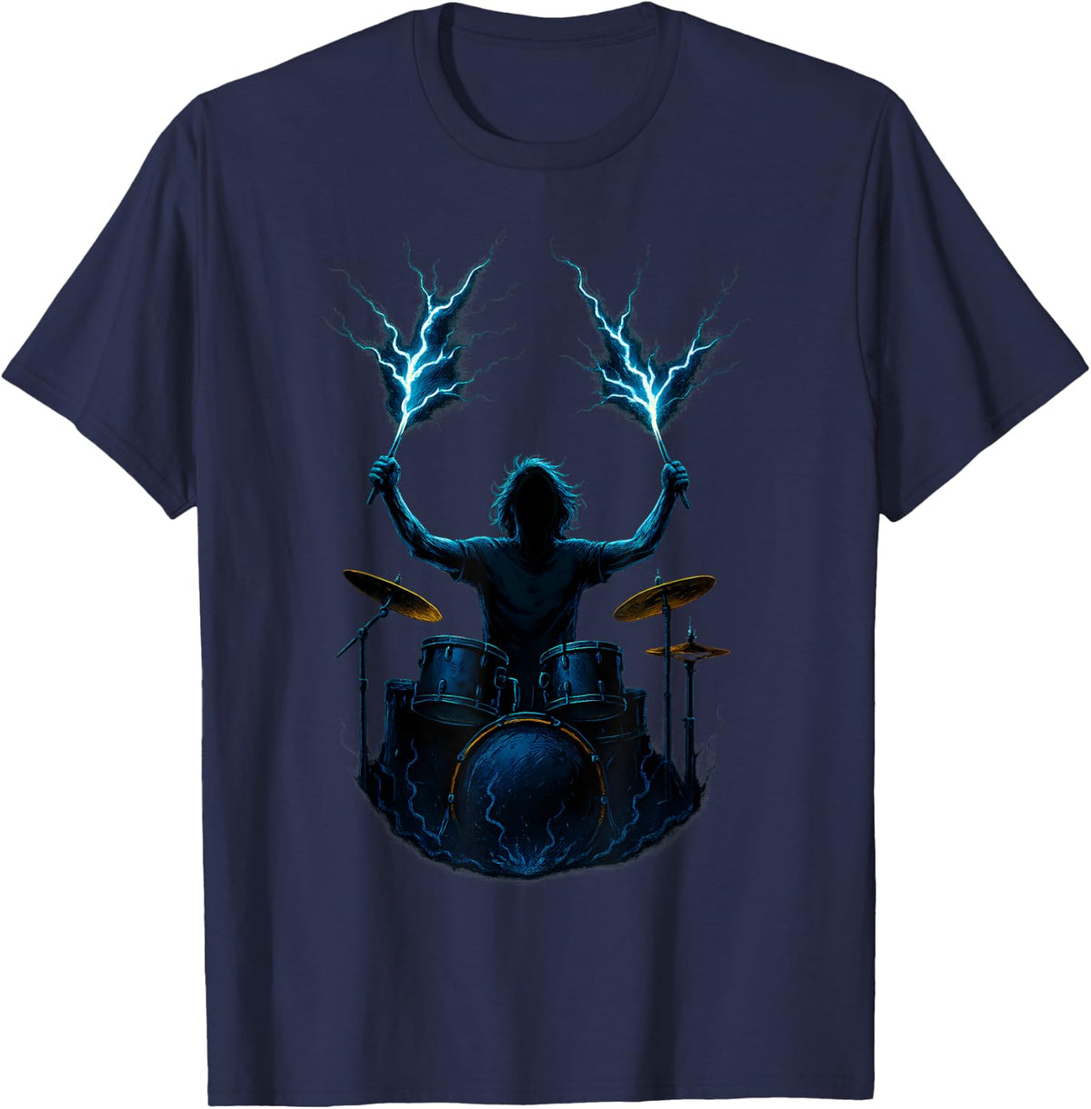 Drummer Lightning T-Shirt - Navy Blue
