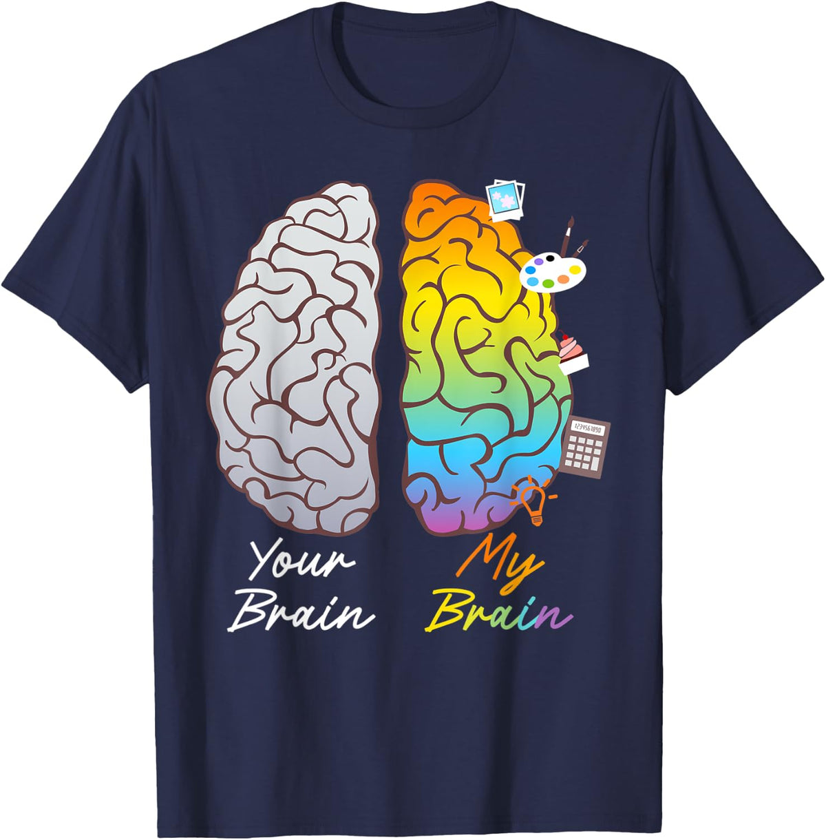 Your Brain My Brain Neurodiversity T-Shirt - Navy Blue