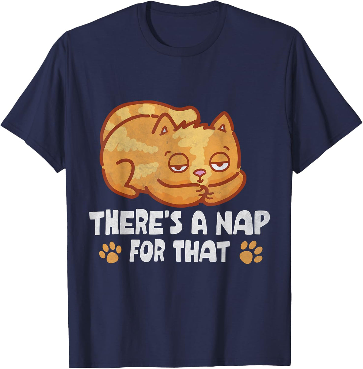 Ginger Cat There's a Nap For That T-Shirt - Navy Blue