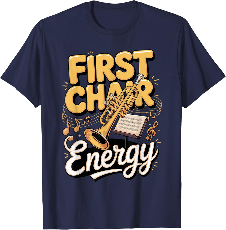 First Chair Energy Trumpet Player T-Shirt - Navy Blue