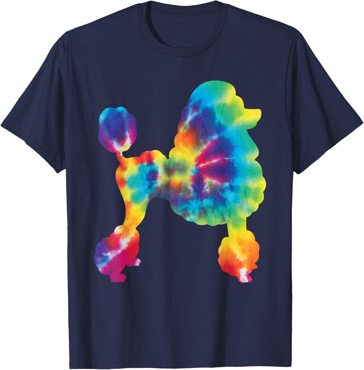 Tie Dye Poodle - Canine Dog Lover Pet Trainer Breeder T-Shirt for Men Women Kids - Navy Blue