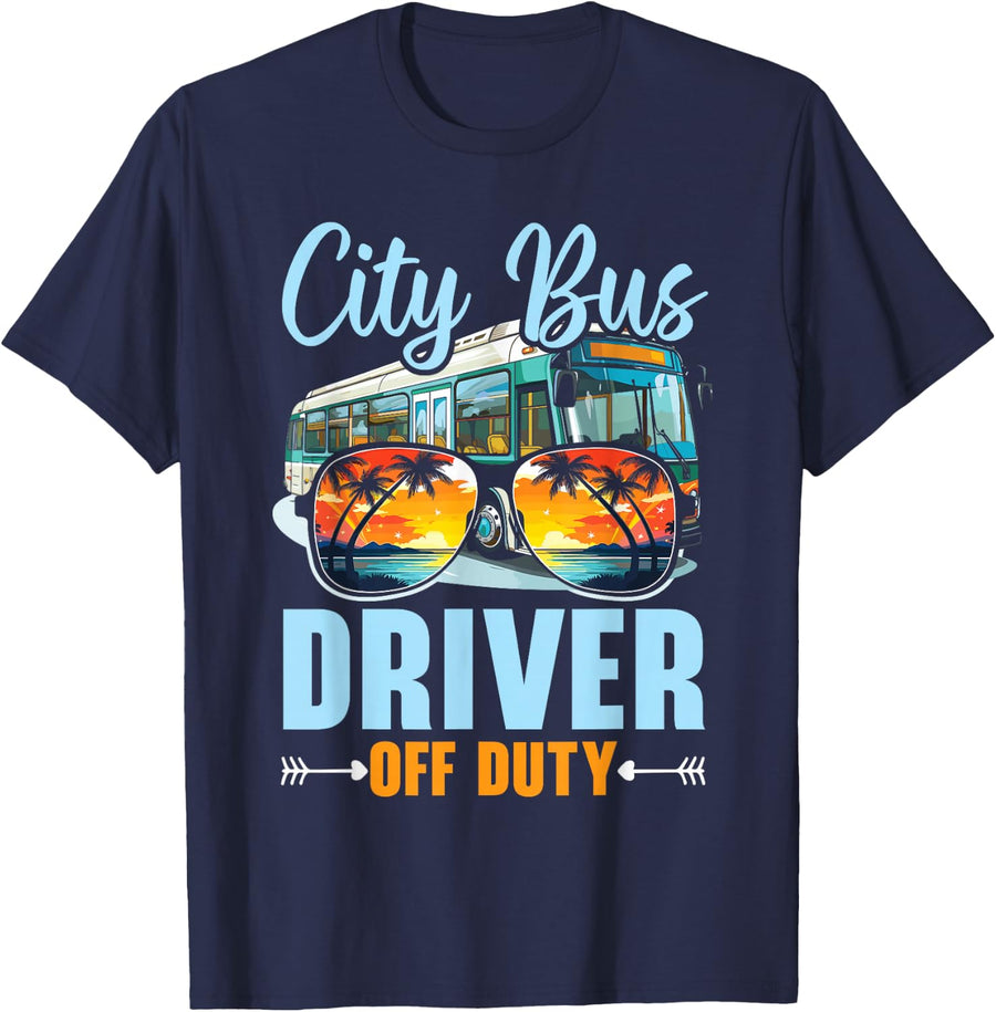 City Bus Driver Job Profession Driving Transportation T-Shirt - Navy Blue