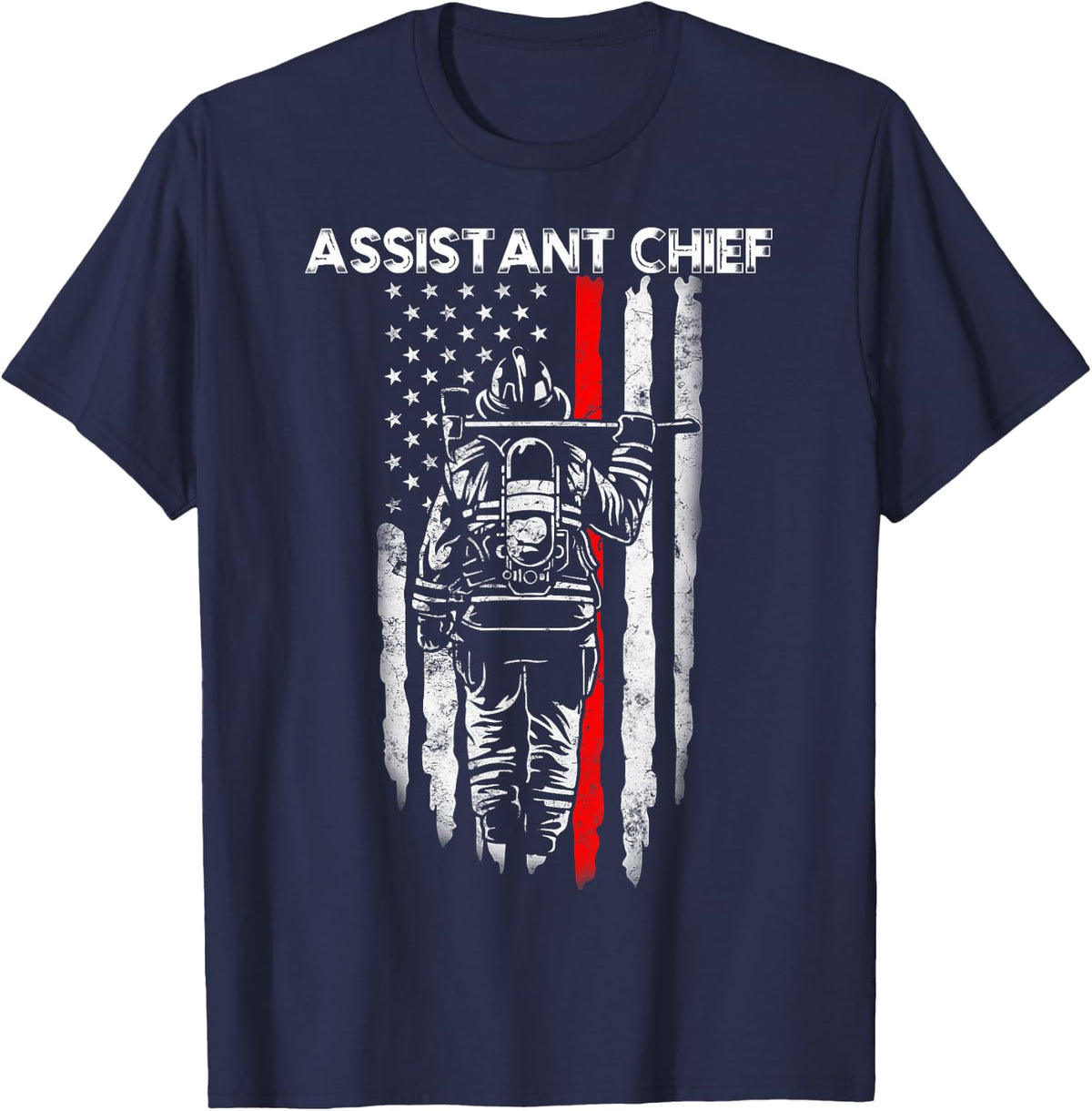 Assistant Fire Chief American flag gifts for Assistant Chief T-Shirt - Navy Blue