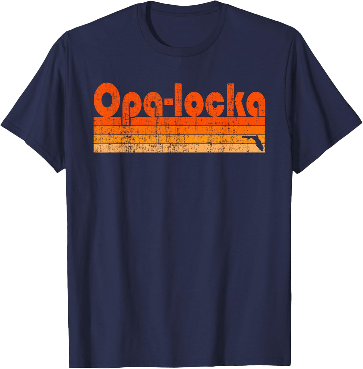 Opa-locka, Florida Retro 80s Style T-Shirt - Navy Blue