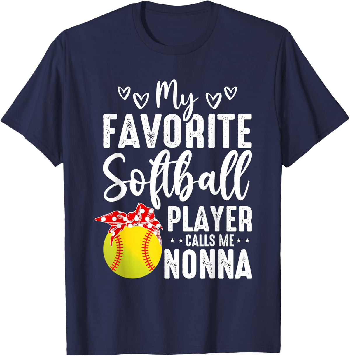 My Softball Player Calls Me Nonna T-Shirt - Navy Blue