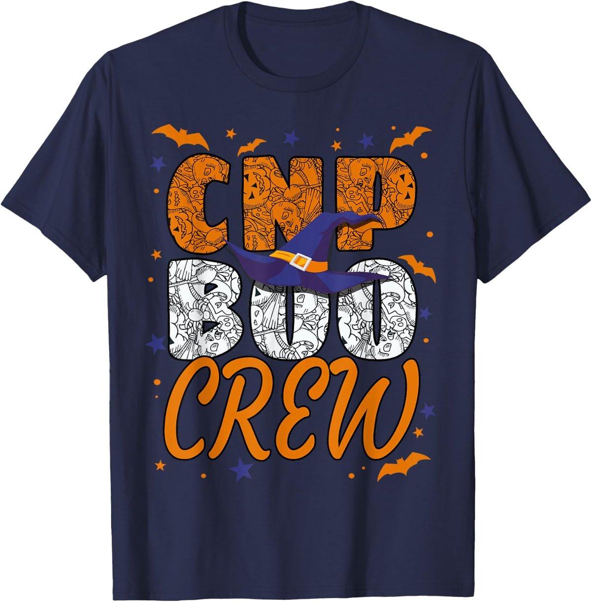 CNP Boo Crew Halloween Nurse Practitioner Matching T-Shirt - Navy Blue