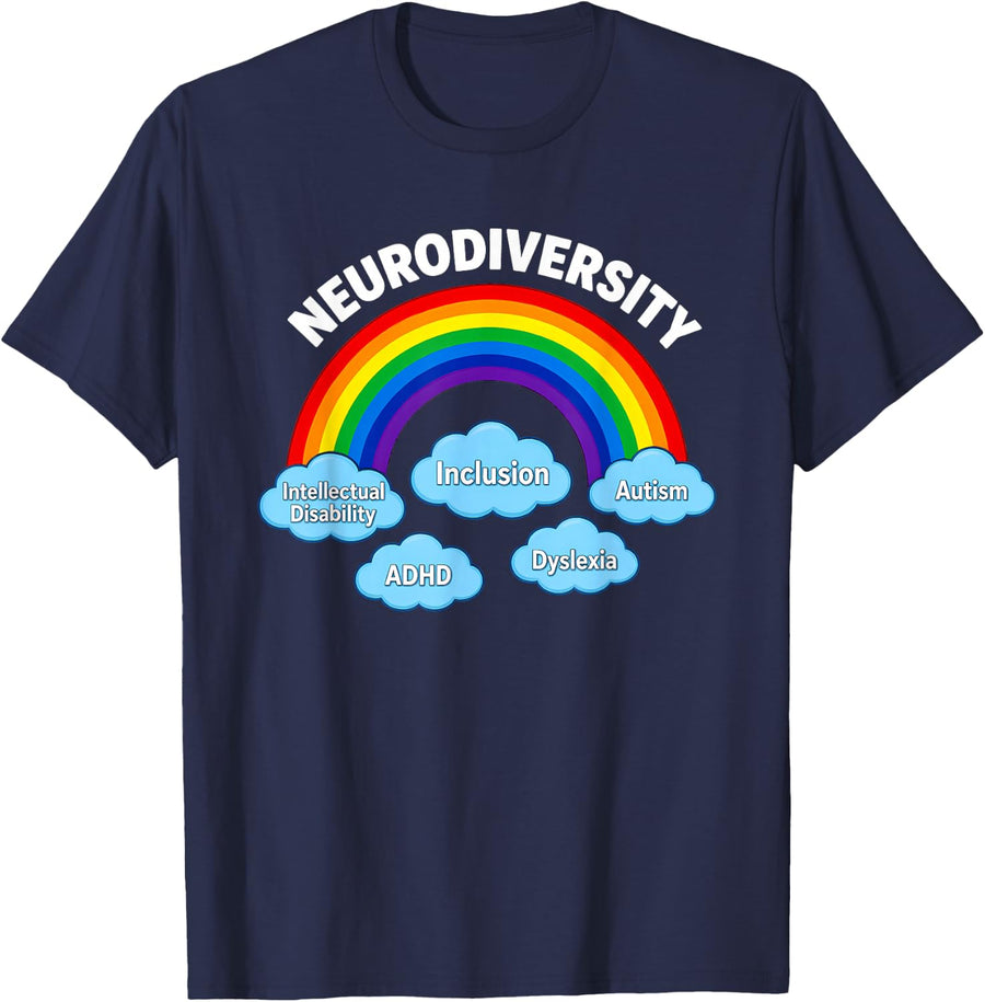 Funny Inclusion Saying Celebrating Neurodiversity T-Shirt - Navy Blue