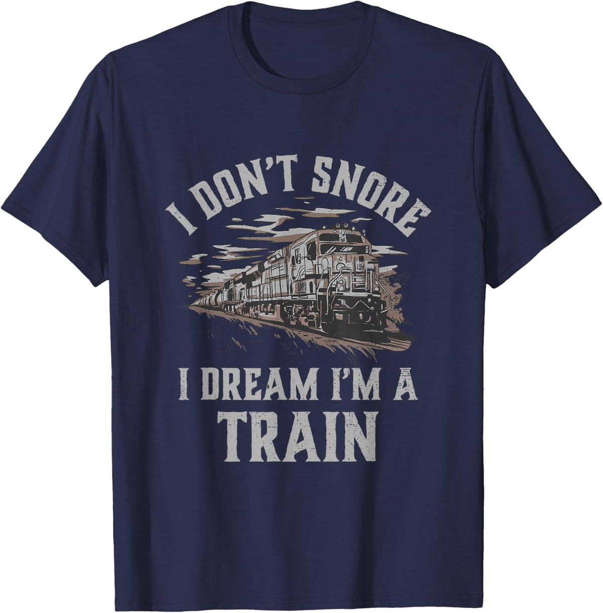 Railroad I'm A Train Locomotive Engineer Steam Train Model T-Shirt - Navy Blue